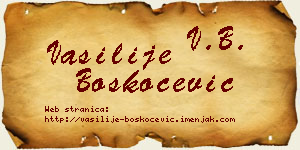 Vasilije Boškoćević vizit kartica